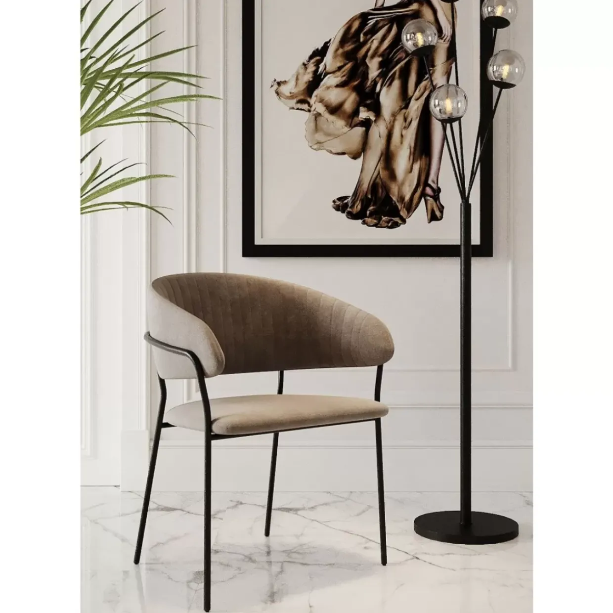 Armlehnstuhl Belle Braun (2/Set)