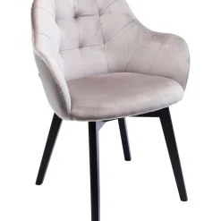 Armlehnstuhl Black Lady Velvet Grau