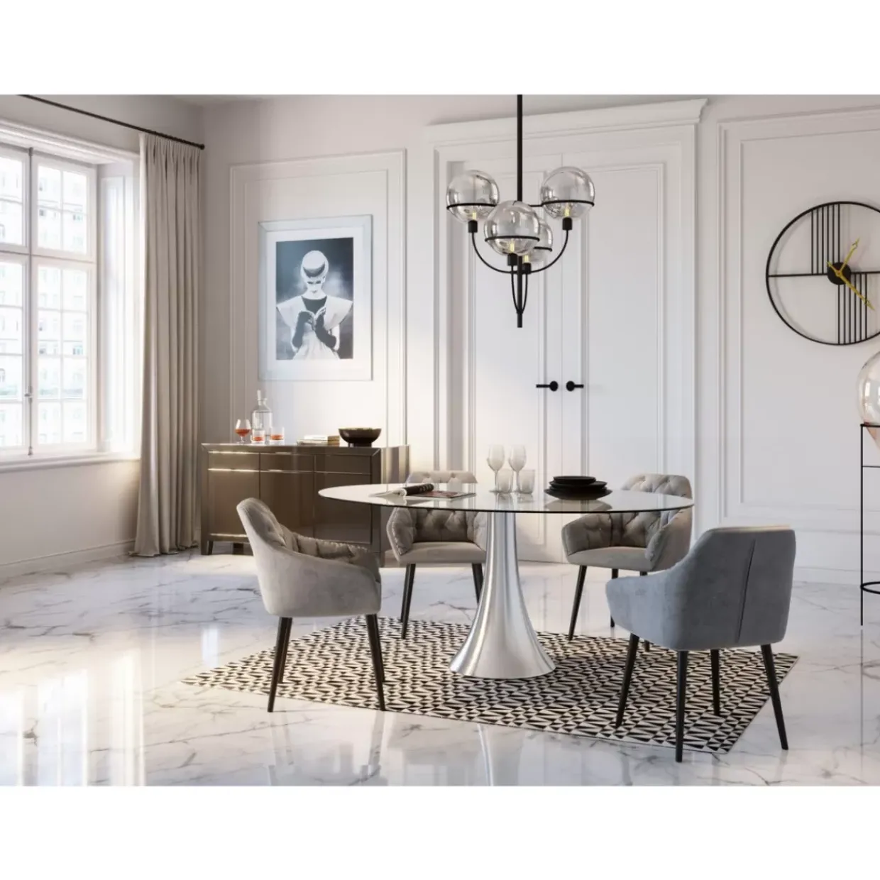 Armlehnstuhl Kira Grau