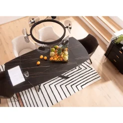 Ausziehtisch Twist Schwarz 120(30+30)X90Cm