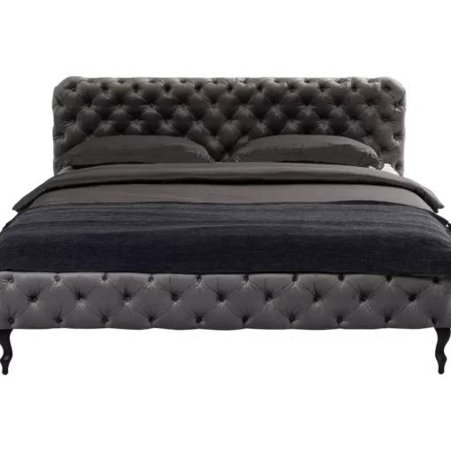 Bett Desire Velvet Silbergrau 160X200 Cm