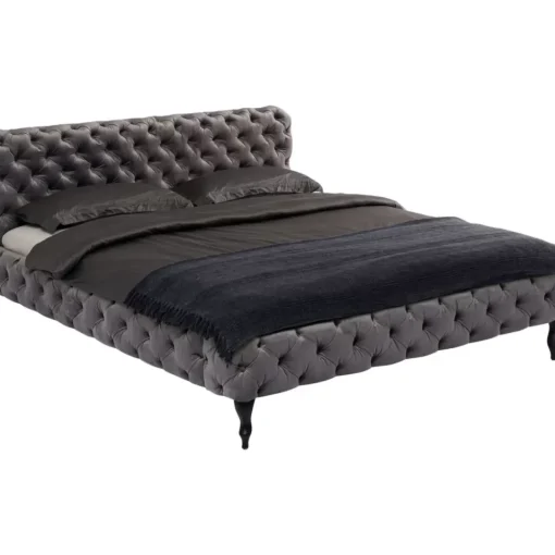 Bett Desire Velvet Silbergrau 160X200 Cm