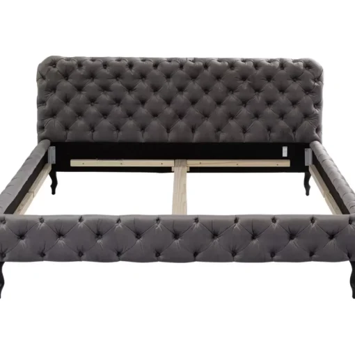 Bett Desire Velvet Silbergrau 180X200 Cm