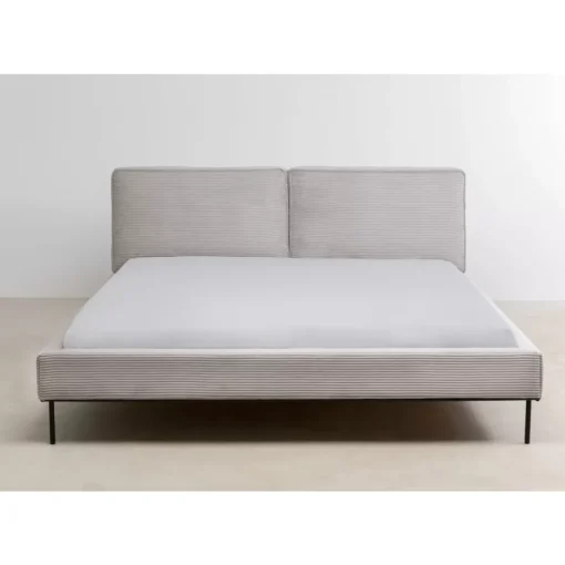 Bett East Side Cord Grau 180X200Cm