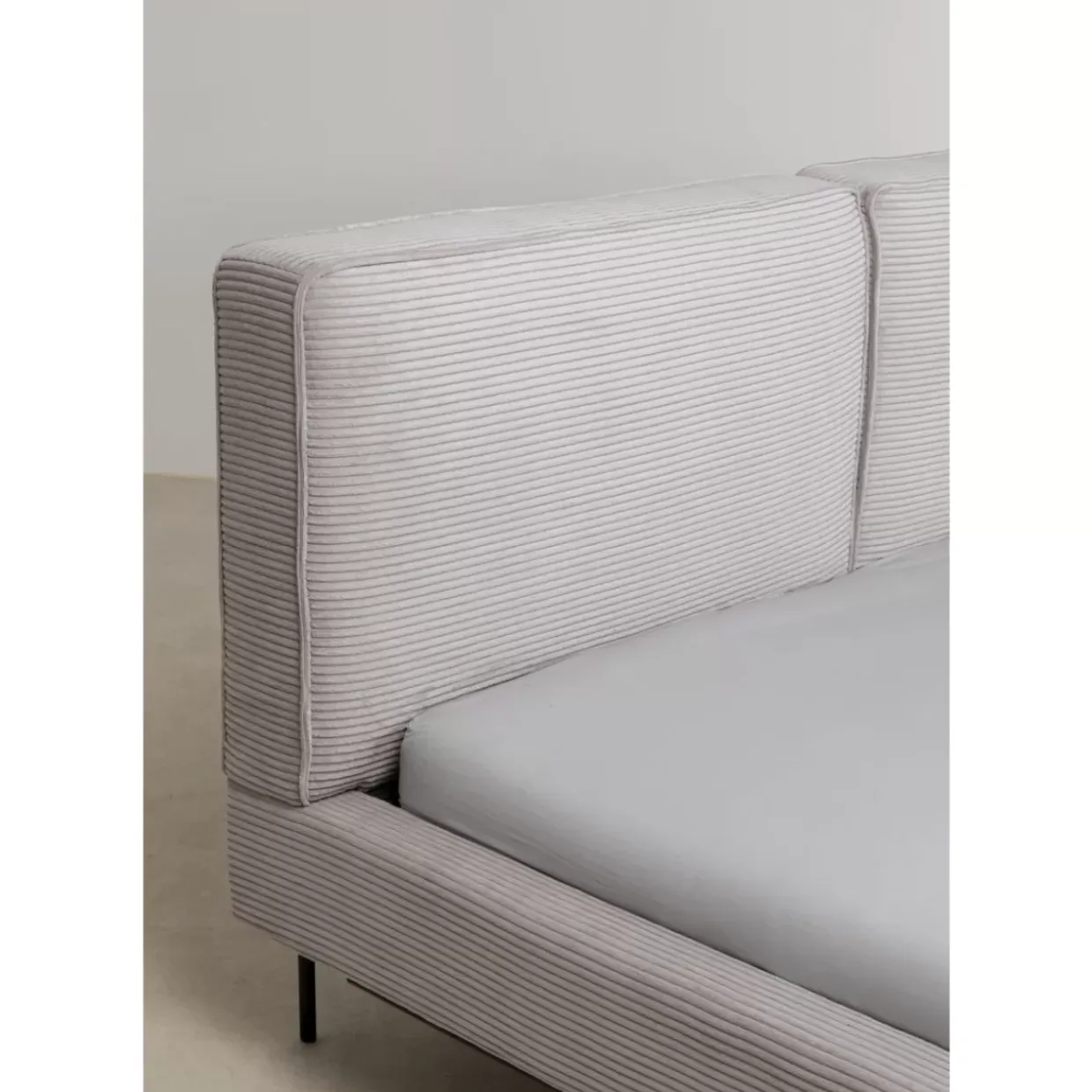 Bett East Side Cord Grau 180X200Cm