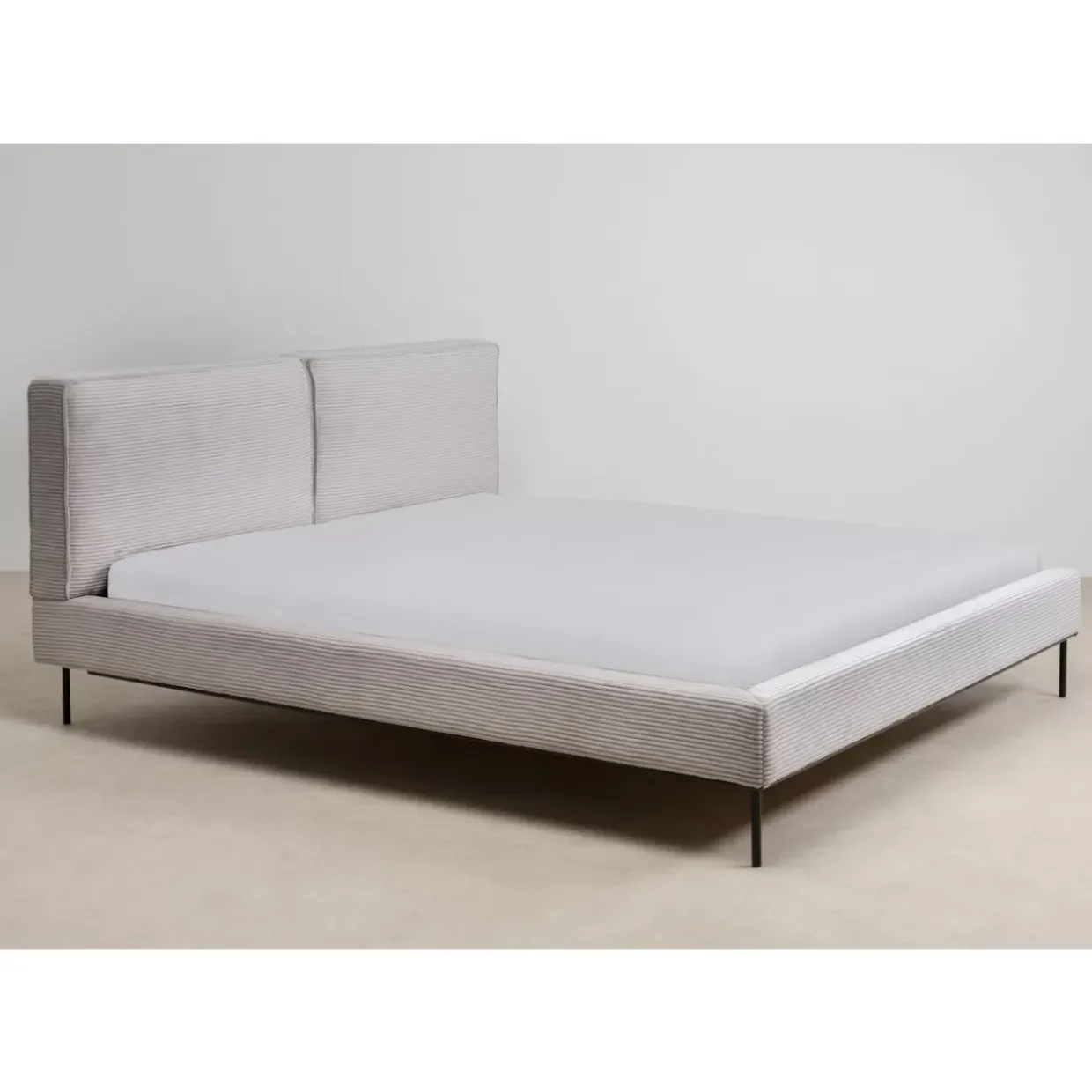 Bett East Side Cord Grau 180X200Cm