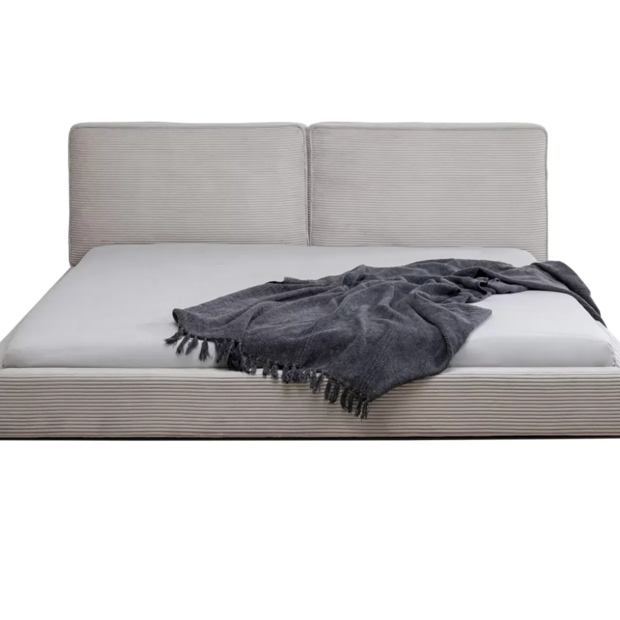 Bett East Side Cord Grau 160X200Cm