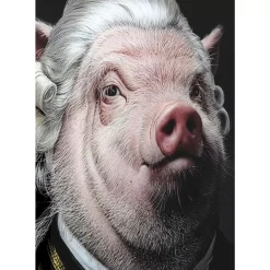 Bild Glas Gentleman Pig 120X120