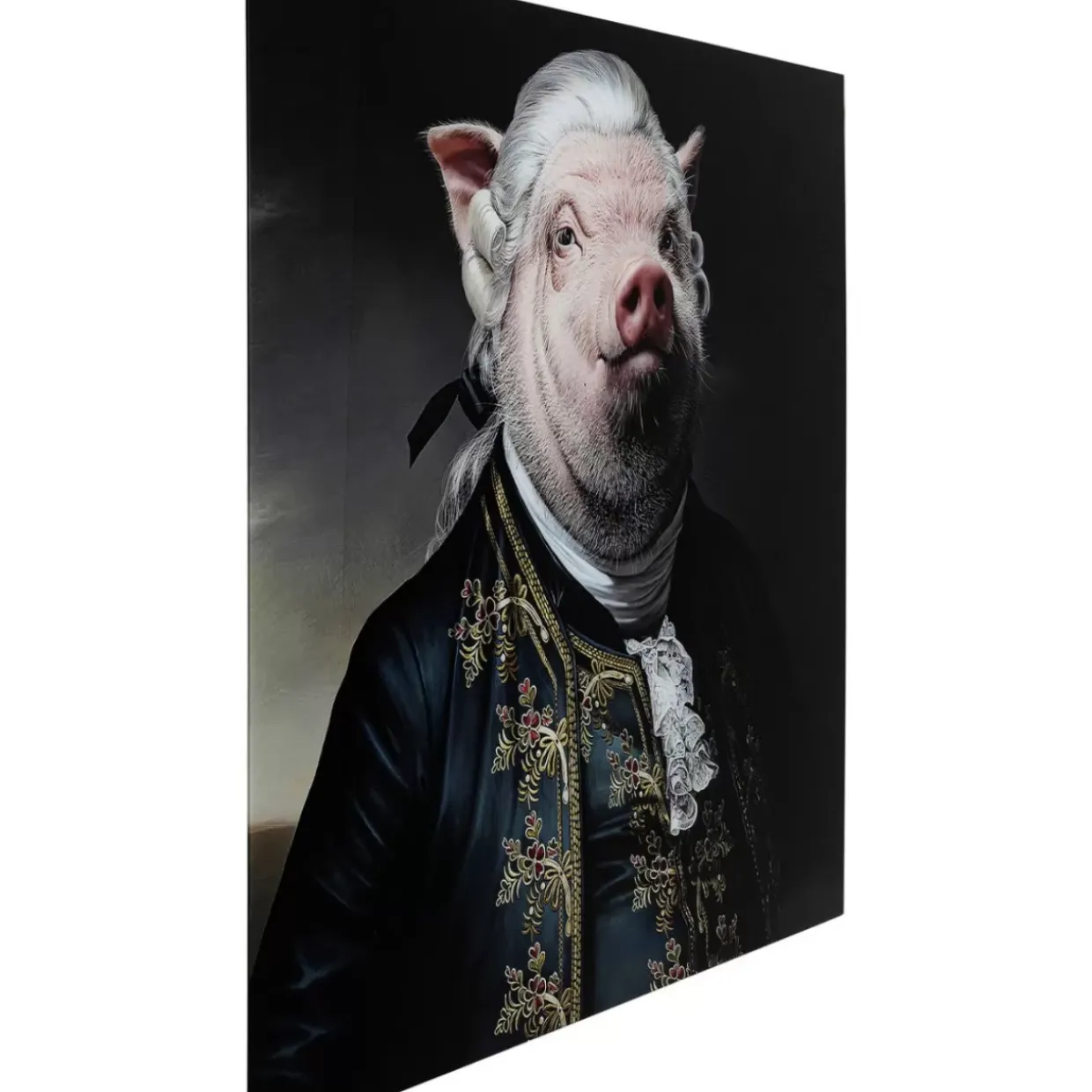 Bild Glas Gentleman Pig 120X120
