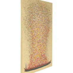 Bild Touched Flower Boat Gold Rot 80X100Cm