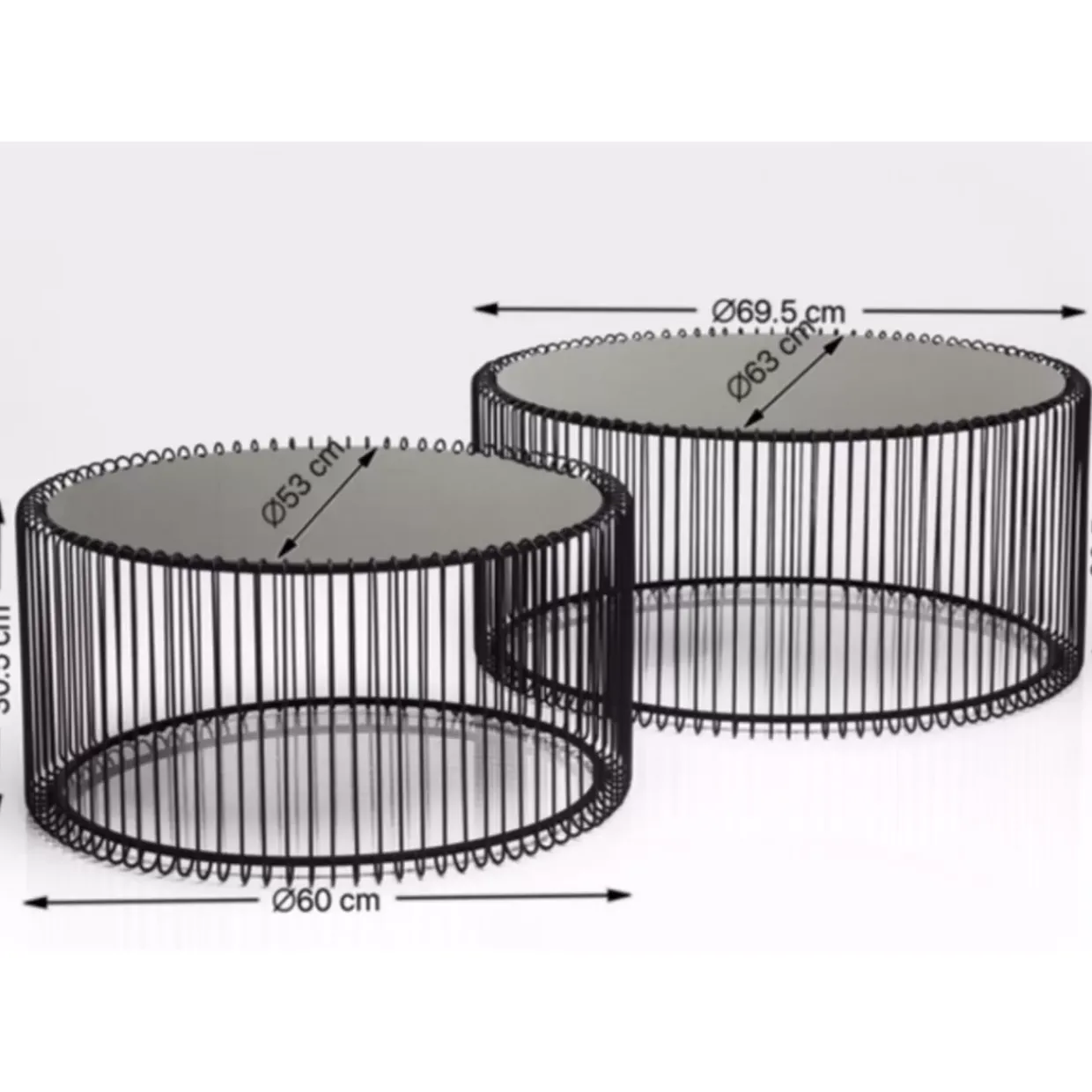 Couchtisch Wire Black (2/Set)