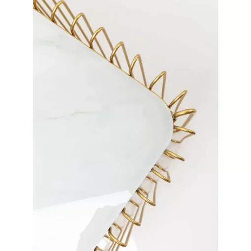 Couchtisch Wire Glas Marble Weis 145X70Cm