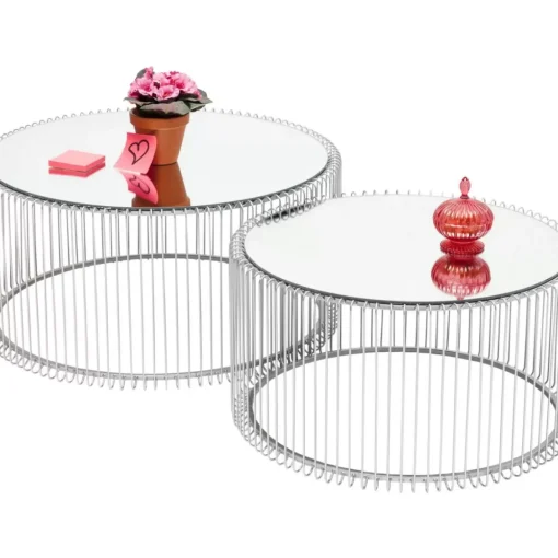 Couchtisch Wire Silber (2/Set)