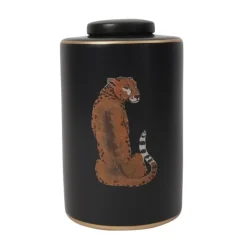 Deckelvase Leopard