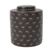 Deckelvase Leoparden
