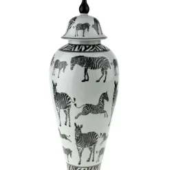 Deckelvase Zebra Gr 23X60