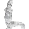 Deko Figur Alligator Silber 39Cm