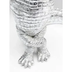 Deko Figur Alligator Silber 39Cm