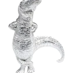 Deko Figur Alligator Silber 39Cm