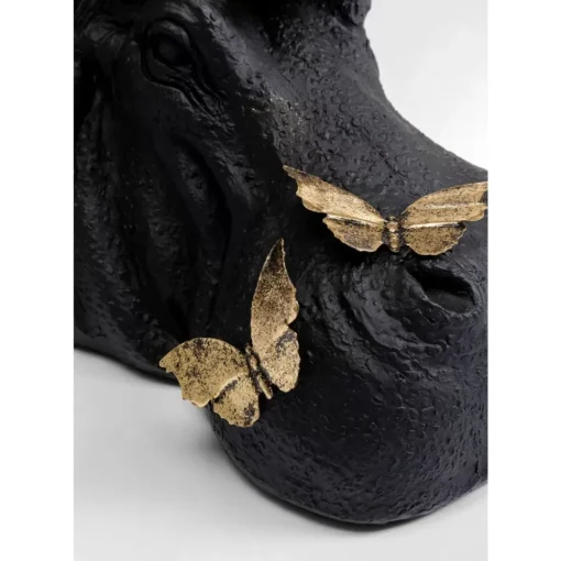 Deko Figur Hippo Butterflies 35Cm