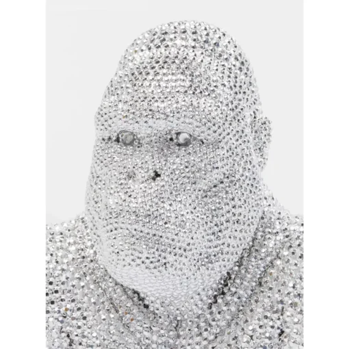 Deko Figur Shiny Gorilla Silber 80Cm