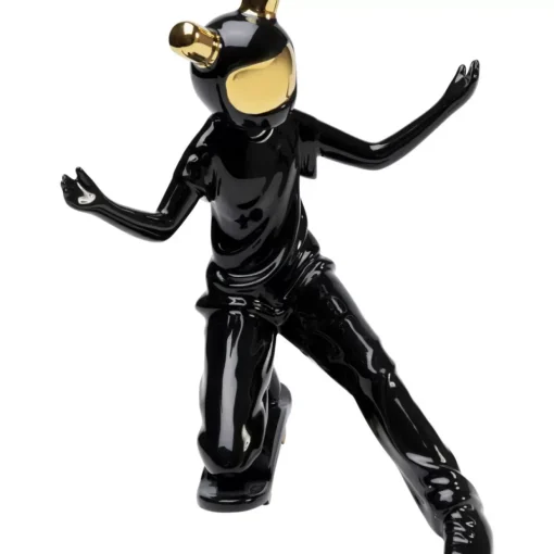 Deko Figur Skating Astronaut Schwarz 21Cm
