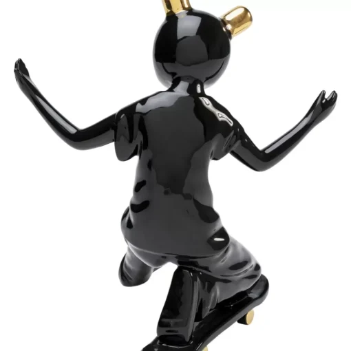 Deko Figur Skating Astronaut Schwarz 21Cm