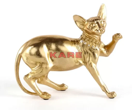 Deko Figur Standing Cat Audrey Gold 29Cm