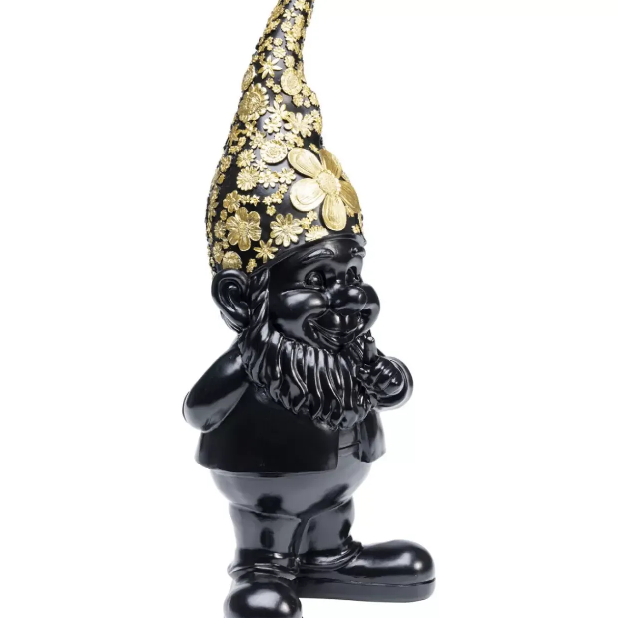 Deko Figur Zwerg Standing Schwarz Gold 46Cm