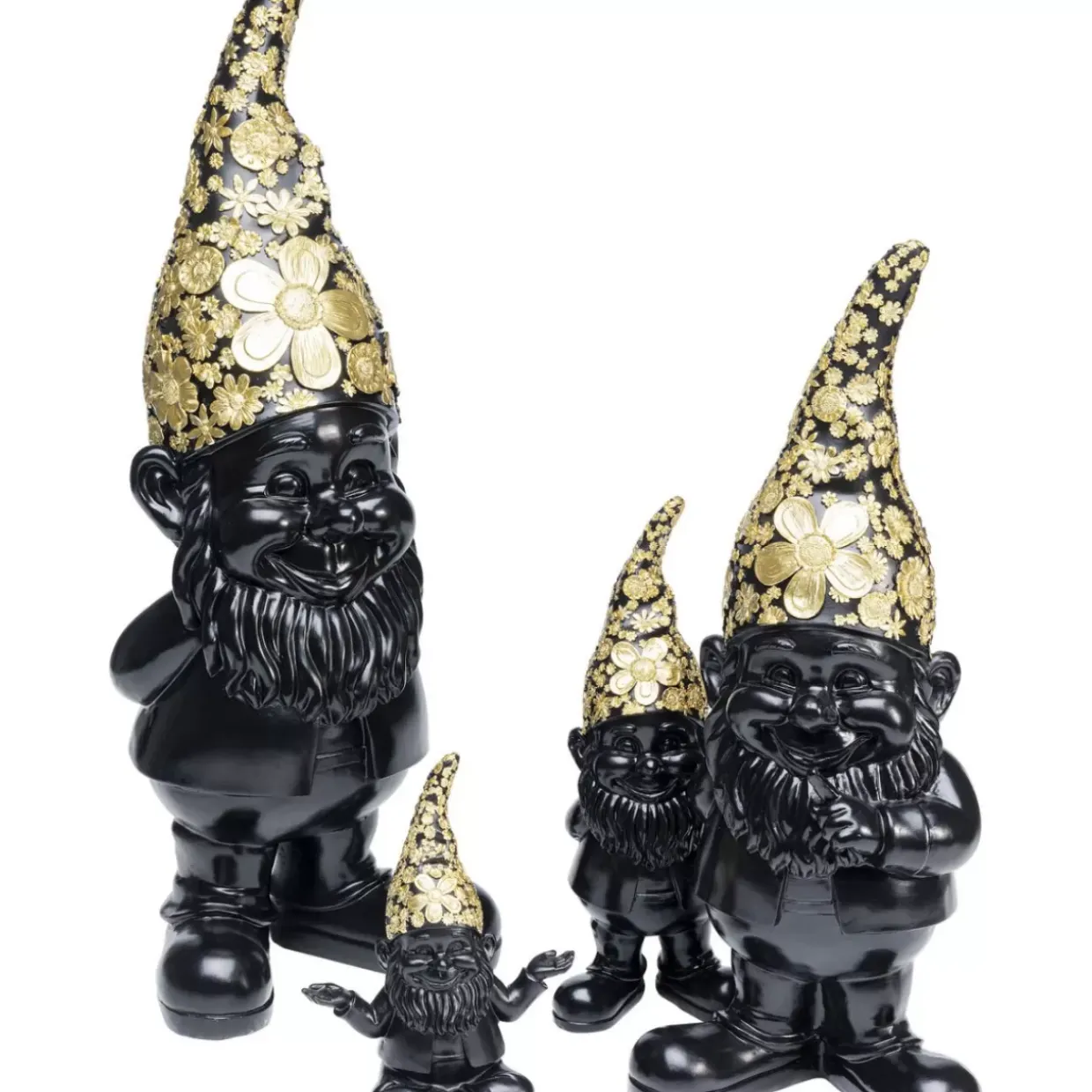 Deko Figur Zwerg Standing Schwarz Gold 46Cm