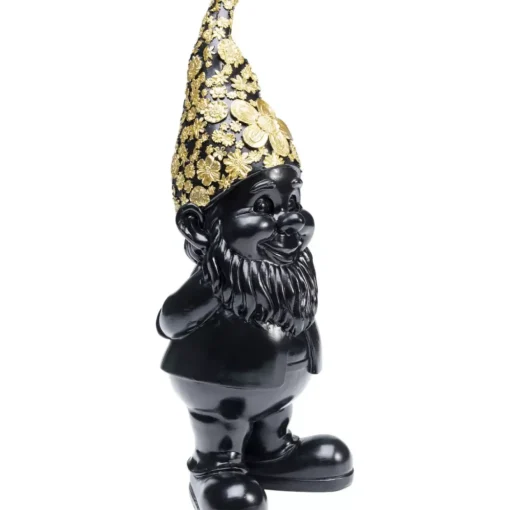 Deko Figur Zwerg Standing Schwarz Gold 30Cm