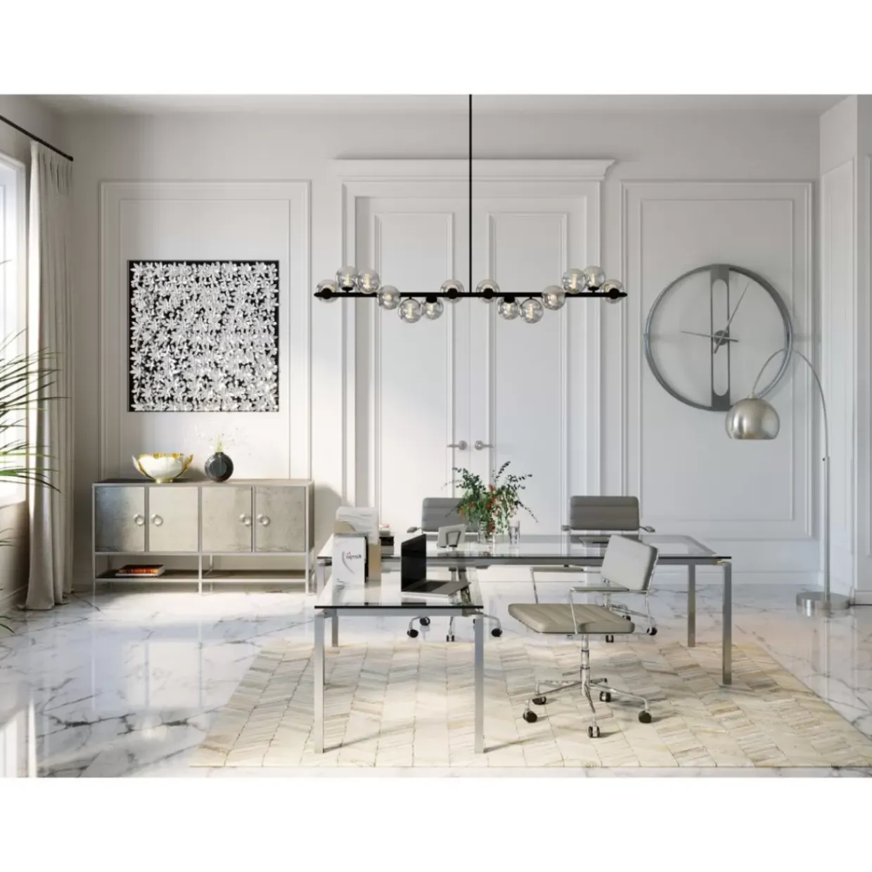 Deko Rahmen Silver Flower 100X100Cm