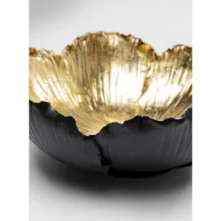 Deko Schale Flower Bloom Schwarz Gold O25Cm