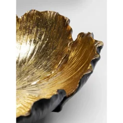 Deko Schale Flower Bloom Schwarz Gold O25Cm