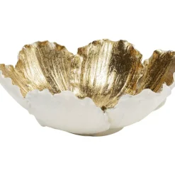 Deko Schale Flower Bloom Creme Gold O20Cm