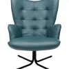 Drehsessel Oscar Leder Blau
