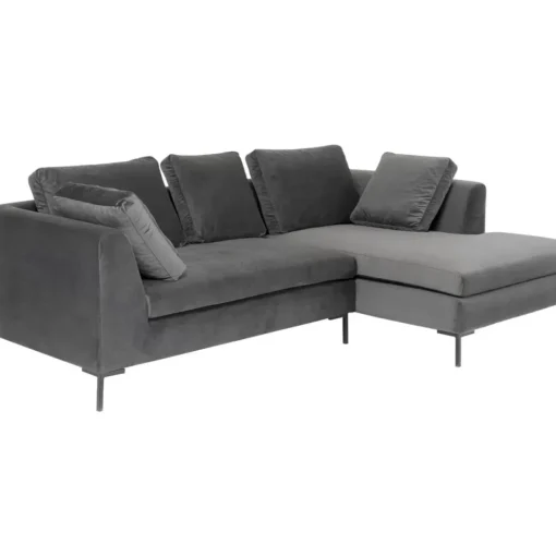 Ecksofa Gianni Small Velvet Grau Rechts