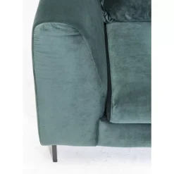 Ecksofa Gianni Velvet Dunkelgrun Links Schwarz