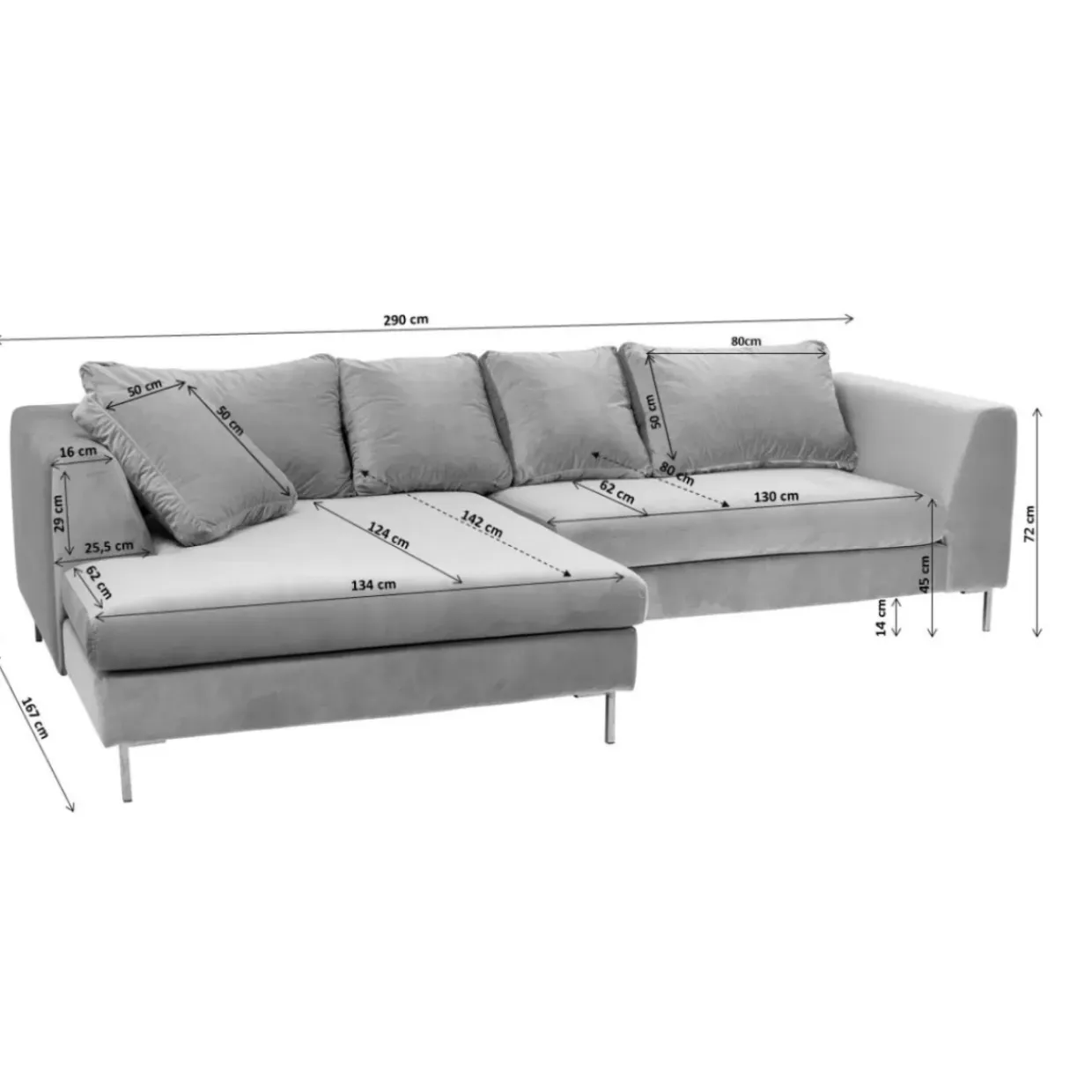 Ecksofa Gianni Velvet Dunkelgrun Links Schwarz