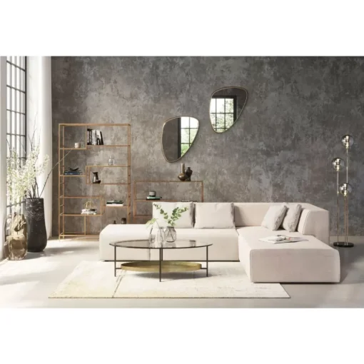 Ecksofa Infinity Ottomane Creme Rechts