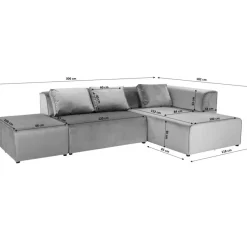 Ecksofa Infinity Ottomane Creme Links
