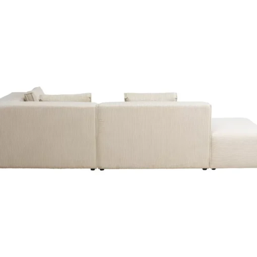 Ecksofa Infinity Ottomane Cord Creme Rechts