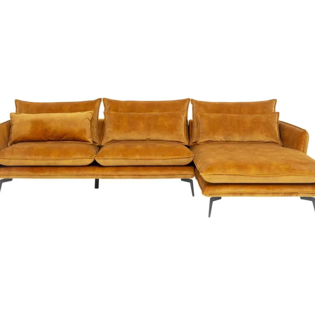 Ecksofa Monza Rechts Velvet Curry 296Cm