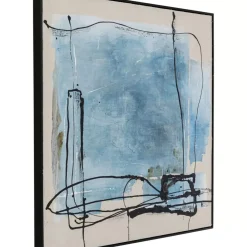 Gerahmtes Bild Dust Blau 100X100Cm