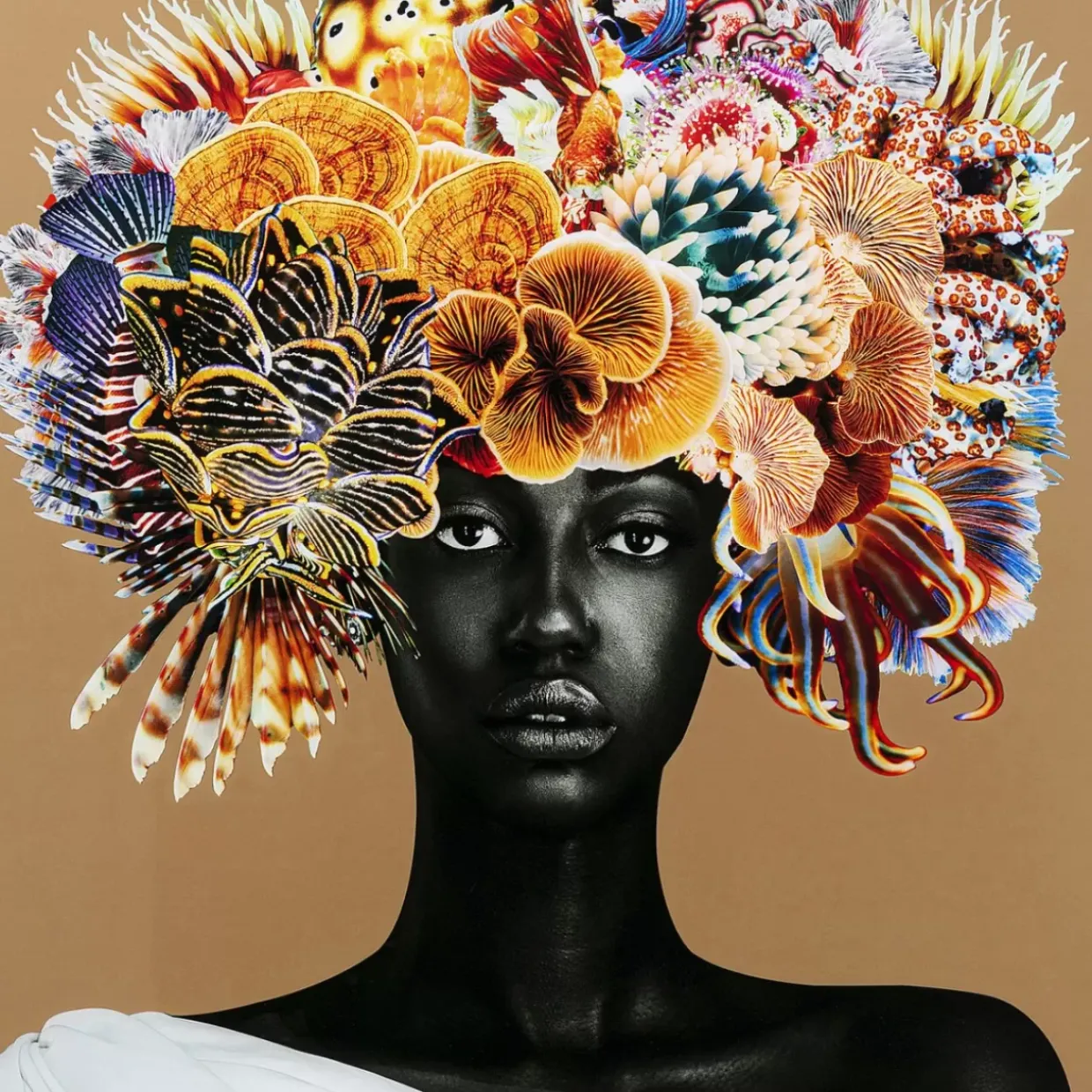 Gerahmtes Bild Flower Hair 120X120Cm