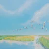 Gerahmtes Bild Flying Birds 120X120Cm