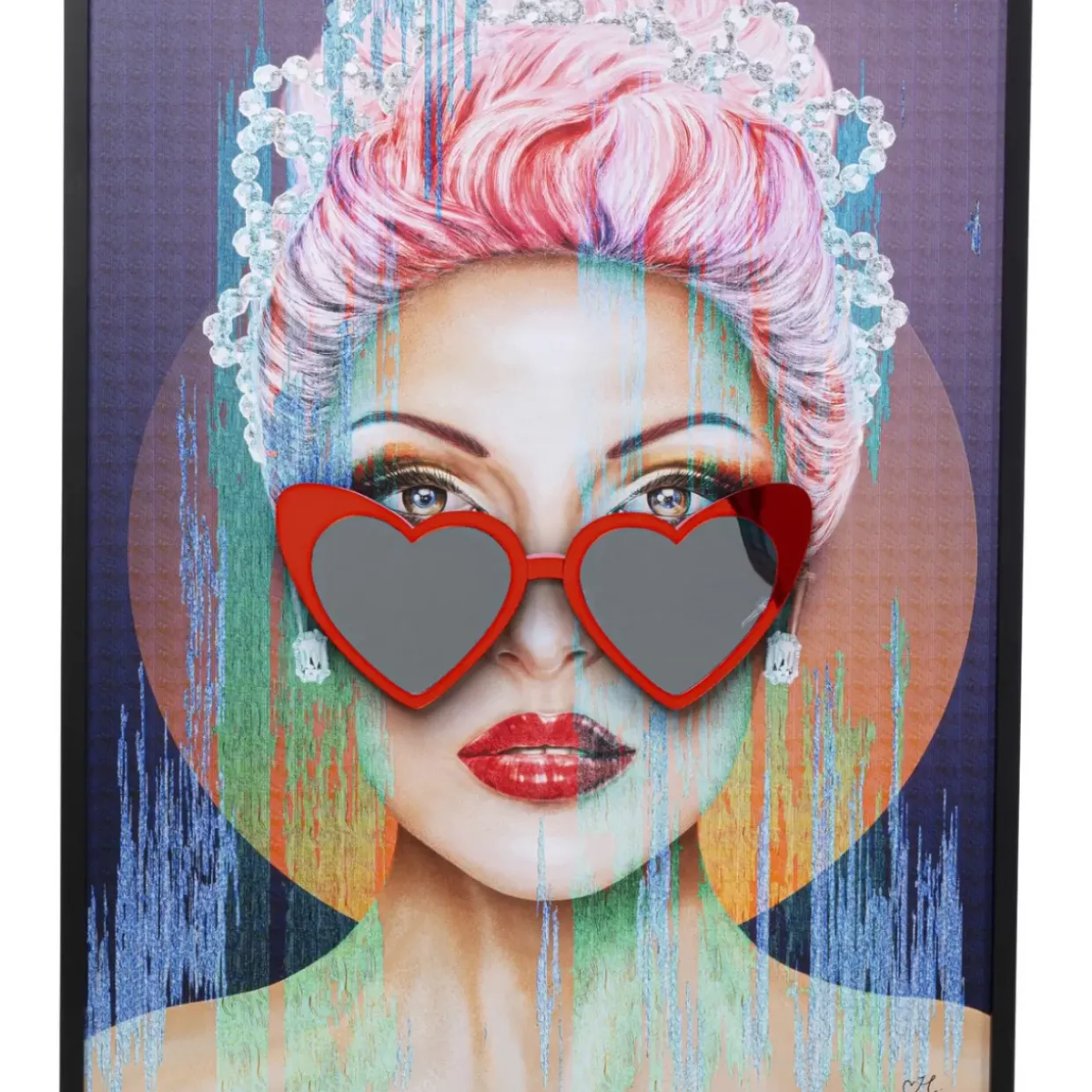 Gerahmtes Bild Heart Glasses 80X100Cm