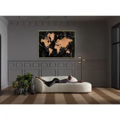 Gerahmtes Bild World Map 150X100Cm