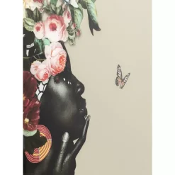 Glasbild Bouquet Beauty Beige 100X100Cm