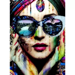 Glasbild Colorful Artist 80X120Cm